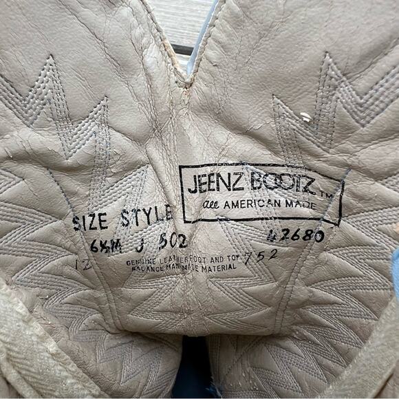 Vintage Jeenz Bootz Stiletto Heel Blue Cowgirl Western Boots 6 1/2 M - Picture 12 of 12